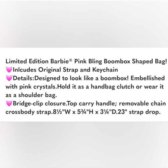 🔥SALES Rare🎀BarbieX Aldo Barbiebeat Boombox Crossbody Bag LIMITED EDITION New!✨️ - Picture 8 of 8